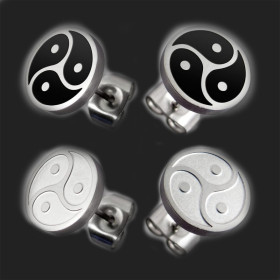 Jewelry Earrings Stainless Steel Earrings "BDSM Triskele" in silver or black