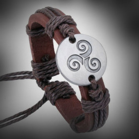 Wolf Triskele hemp bracelets and leather