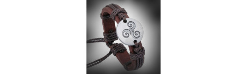 Lupo Triskele bracciali canapa e cuoio