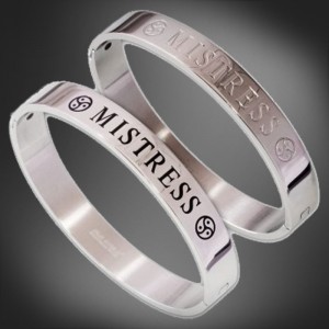 bdsm bijoux bracelet en acier inoxydable - MAITRESSE avec BDSM Triskele