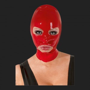 Máscara BDSM en rojo de látex