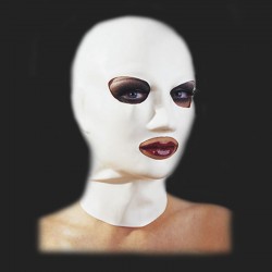 BDSM de látex máscara blanca