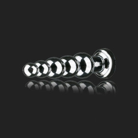 Metal Butt Plug No. 14 - Silver/Clear
