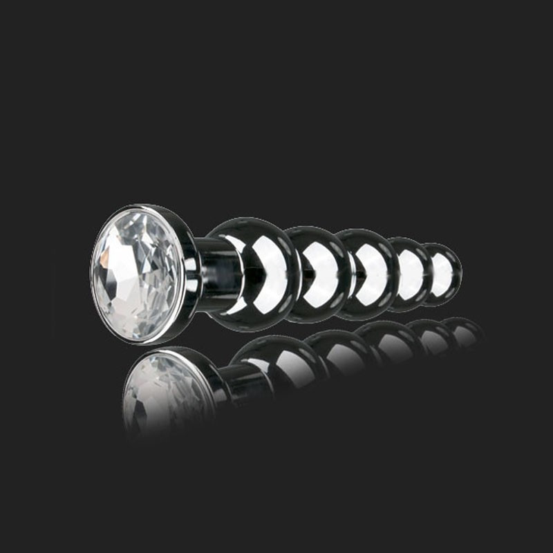 Metal Butt Plug No. 14 - Silver/Clear Metal Butt Plug No. 14 - Silver/Clear