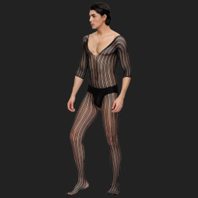 Body en dentelle noire pour hommes