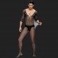 Black Lace Bodystocking For Men