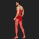 Schrittloser, blütenbesetzter Netz-Bodystocking für Männer