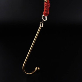 Crochet anal doré réglable BDSM avec connecteur de collier