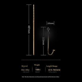 BDSM Adjustable Gold Anal Hook With Collar Connector