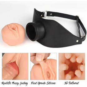 Pussy Face Oral Sex Open Mouth Gag  BDSM Slave