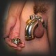 Chastity man with removable plug houdini