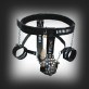 chastity belt for men in leather handcuffs, anal Vibrator integrated for more fun