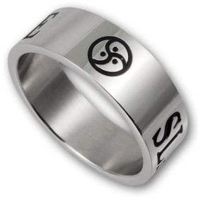 anello in acciaio inox - Master - Slave-amante BDSM Triskel